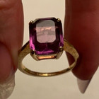 AMETHYST OCTAGONAL Ring, approx. size 10 - 18K GF - Purple, Gold — photo 5