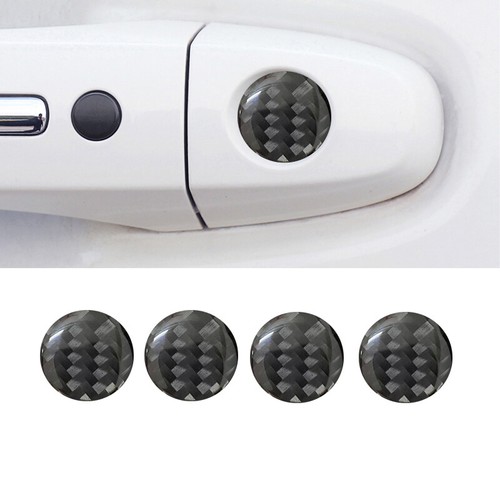 4pcs 20mm Carbon Fiber Car Door Lock Keyhole Protector Cover Sticker