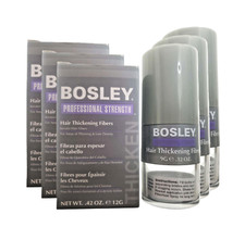 BOSLEY Styling Thicknening Fibers 3-Light Brown  3-Brush Applicator Pack of 6