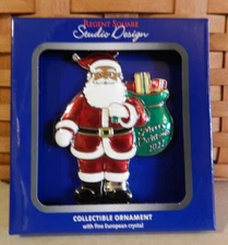 Regent Square Studio Design Santa Ornament with Crystal 2022 Merry Christmas