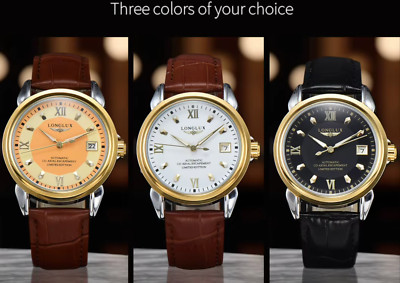 Men s Formal Leather Date Analog Waterproof Classic Dress Auto Wrist Watches UK