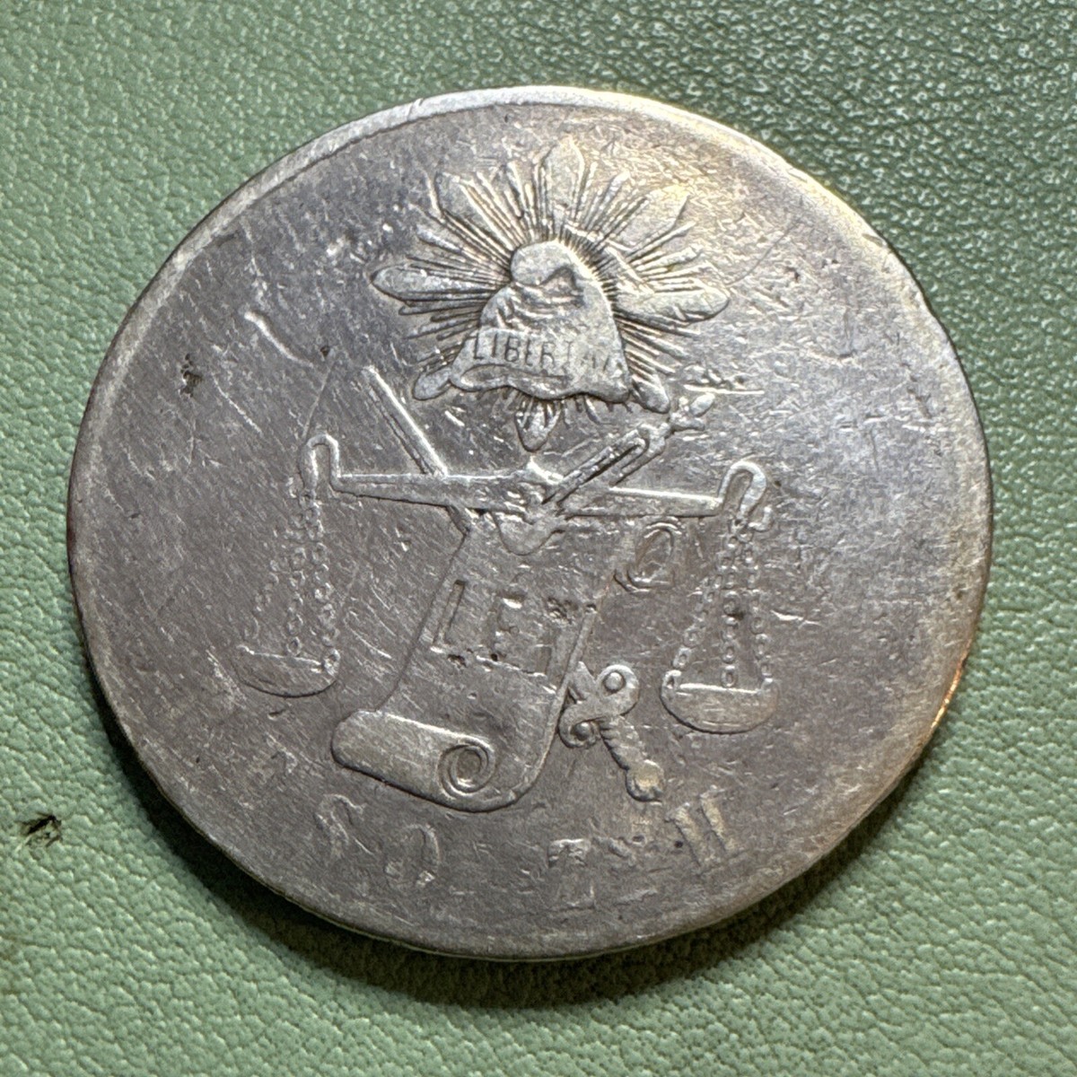 1872 Zs H MEXICO MEXICAN UN PESO ONE PESO M0 M. 9027 SILVER COIN