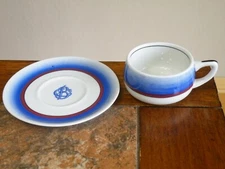 Vintage MAYER CHINA Est. 1881 Hand Painted DEMITASSE Cup & Saucer "MONOGRAMMED"