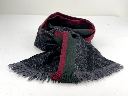 Bufanda de lana Gucci OG Logo, bufanda unisex talla única, gris - Imagen 5 de 16
