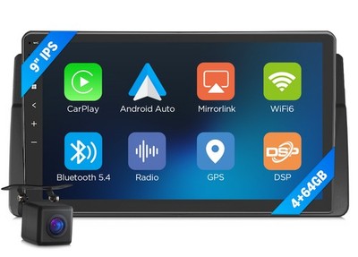 Android Auto 14 Autoradio 9''für BMW 3er E46 318 320 mit Navi CarPlay IPS Display