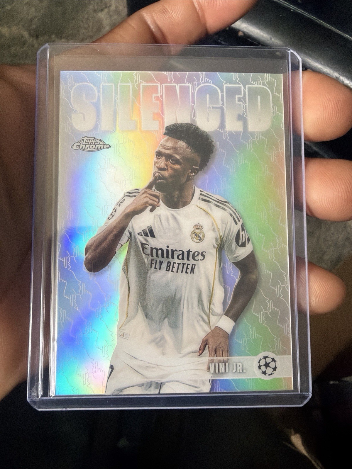 2025-26 Topps Chrome UCC Silenced Vinicius Jr. Real Madrid SHH-8 UEFA view 3