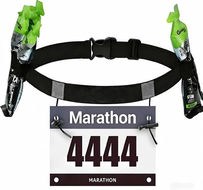 Triathlon Startnummernband Laufgurt mit 6 Gel-Halter