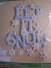 Bucilla Felt LET IT SNOW Christmas Wall Hanging Kit Very Rare NEW 2015
