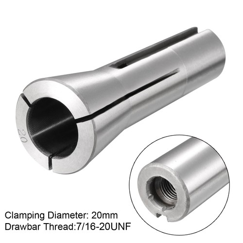 R8 Collet 20mm Metric Mill Chuck Holder 65Mn Spring Steel 7/16-20UNF Thread - Picture 3 of 3