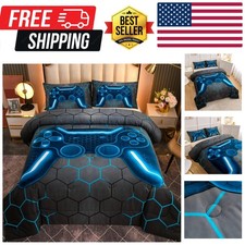 Game Console Comforter Set for Boys Girls Kids 3D Gaming Geometric Lightweigh...