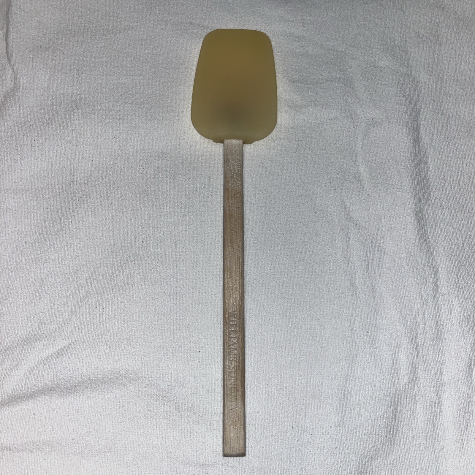 Vintage Williams Sonoma Yellow Silicone Spatula Wooden Handle Baking Mixing Tool