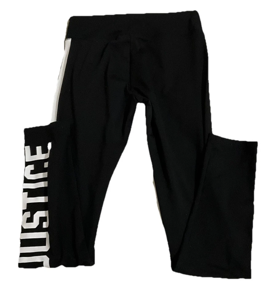 Justice Girl Y2K Black With Strips Leggings Vintage 90s 00s Style Size 18 - Image 4 of 4