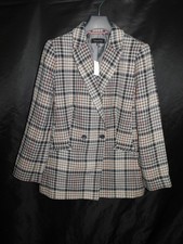 Talbots Sz 16 NWT Bradwell Tweed Houndstooth Blazer Jacket Double Breasted NEW
