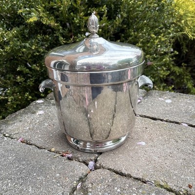 Beautiful 1883 FB Rogers Silver Co 6599 ceramic glass lined ice bucket