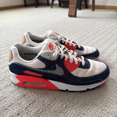 Size 13 - Nike Denham x Air Max 90 Men's Infrared CU1646 400 Pre-Owned No Box