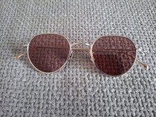 EYEVAN 7285 Oval Titan Sunglasses Model 766 Shinny Silver Red 49-23