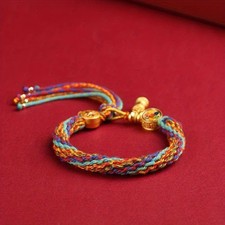 1pc Fait à la Main Tressé Bracelet Coloré Fil Porte-Bonheur Corde Cadeau