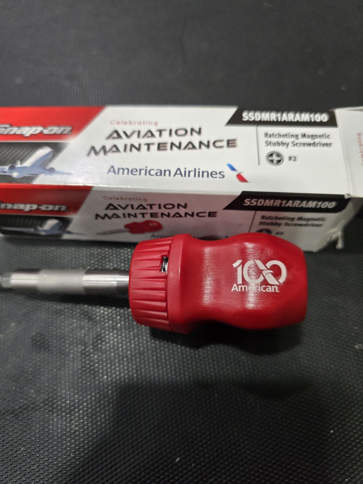 Snap-on Magnetic Stubby Screw Driver American Airlines 100 Year Amt Day