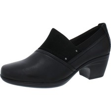 Clarks Women's Emily Step Loafer, Black Leather, 10