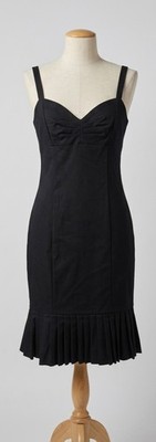 Express Design Studio Pleated Hem Sleeveless Black Sheath Midi Dress, Sz 4