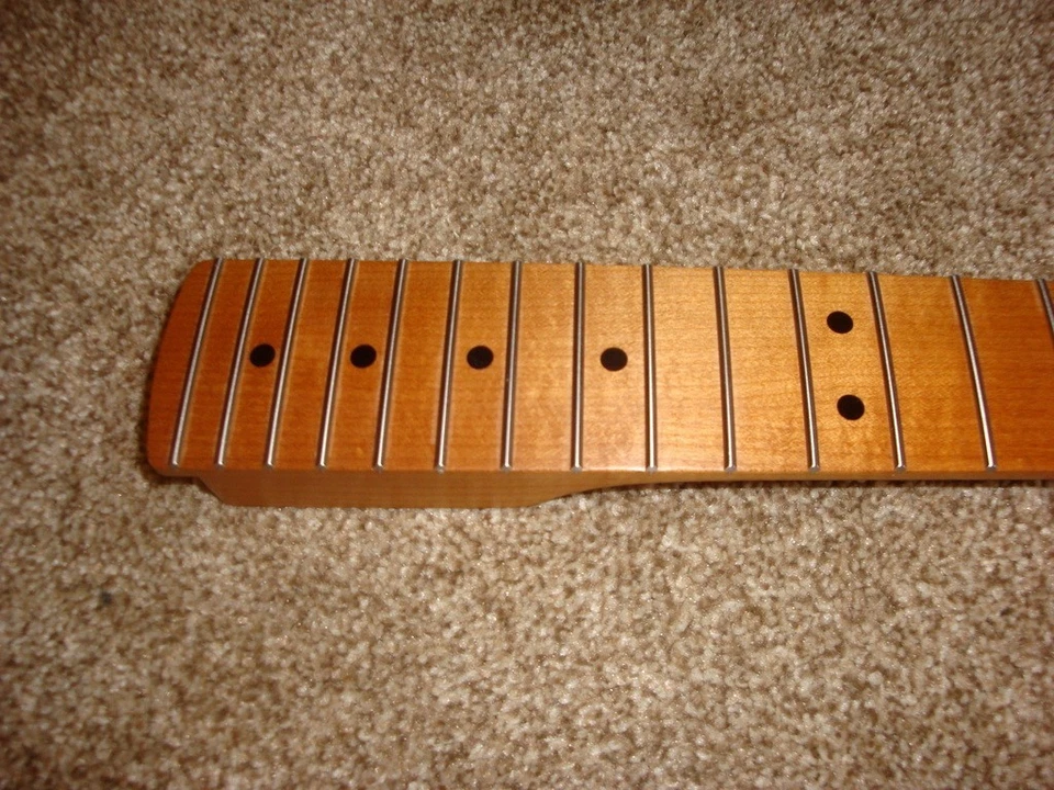 Flamey Roasted Riftsawn Maple Charvel Strat Neck Reverse Righty Musikraft 22F - Image 4 of 4