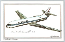 United Airlines Sud Aviation Caravelle VI-R - 1973 Postcard- Roy Anderson Art