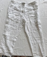 Tommy Bahama White Linen Cargo Pants Beach Re...