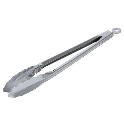 12'' Stainless Steel Locking Cooking Tongs with Lock Silver