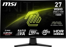 MSI 27" Curved WQHD 2560X1440 HDMI DP 180Hz 0.5Ms Gaming Monitor - MAG 274CQFW