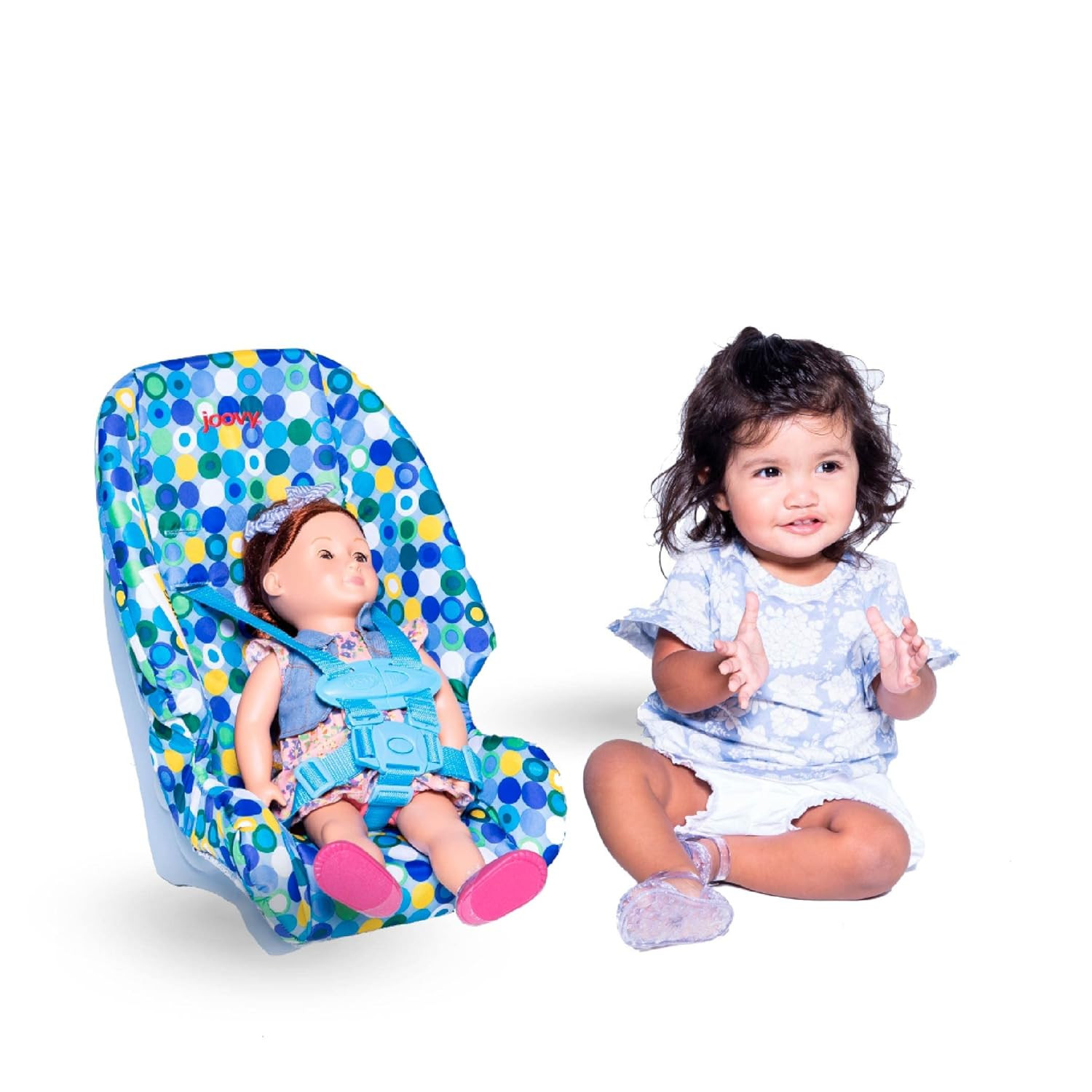 Toy Booster Seat & Functional Doll Car Seat Featuring Crash-