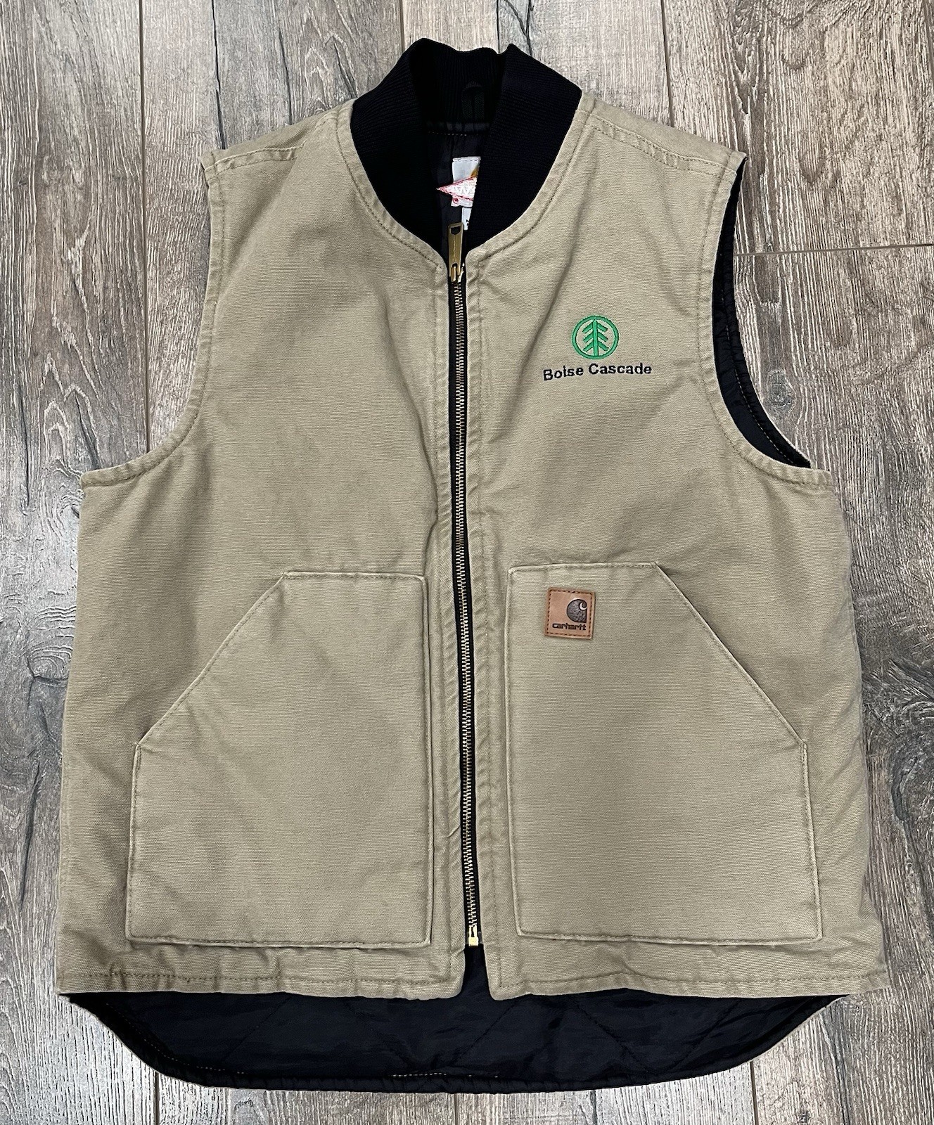 Vintage Y2K Carhartt Duck Lined Tan Brown Medium Vest… - Gem