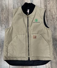 Vintage Y2K Carhartt Duck Lined Tan Brown Medium Vest V02 266
