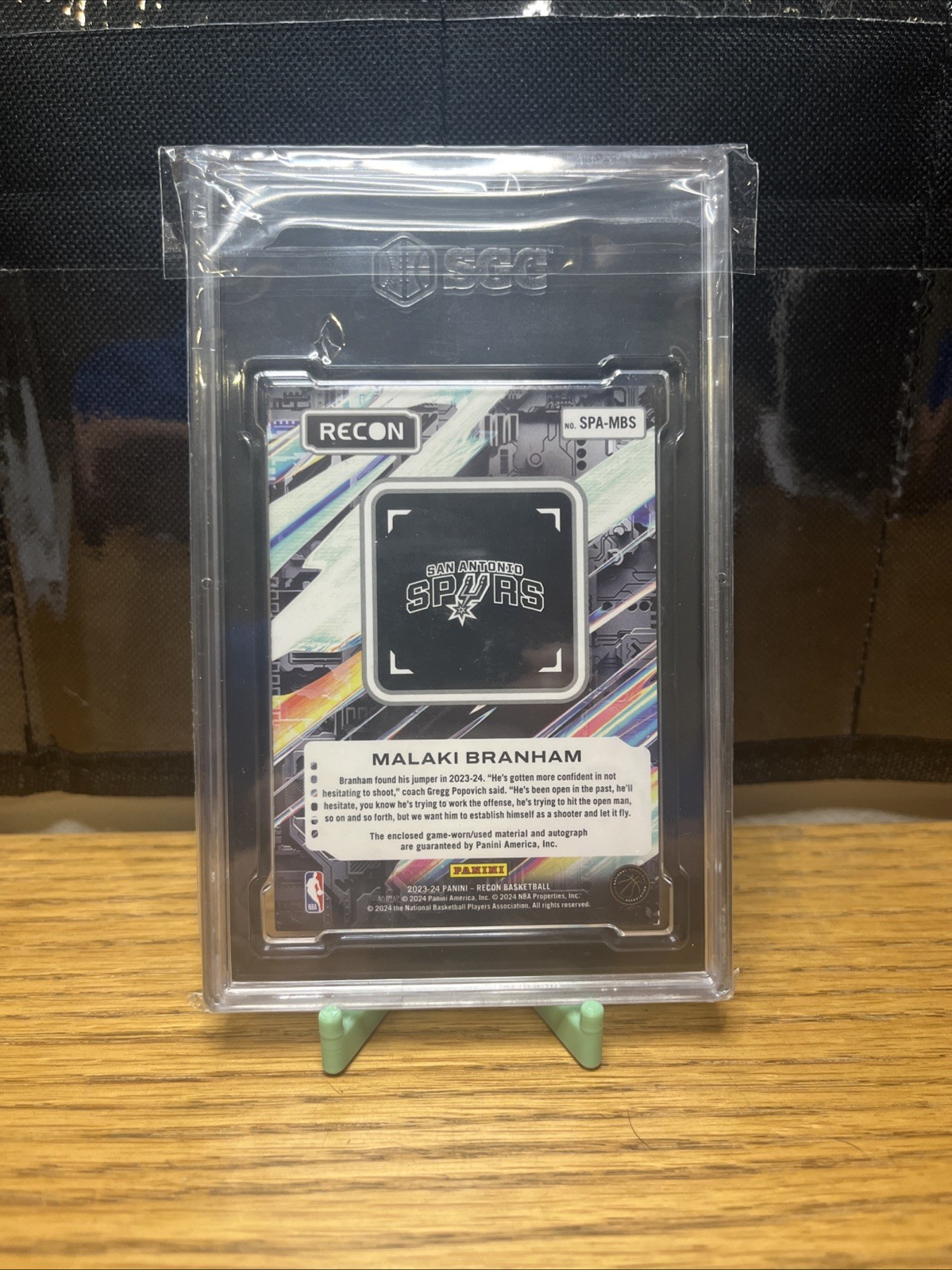 2023-2024 Panini Recon Malaki Branham Laundry Patch 1/1 Auto SGC 8 auto 10 view 2