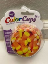Wilton Candy Corn Baking Cups 36ct Standard Cupcake Foil Liners Halloween - NEW