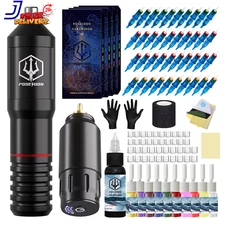 Tattoo Pen Kit POSEIDON Wireless Tattoo Machine Kit with Tattoo Power NEW