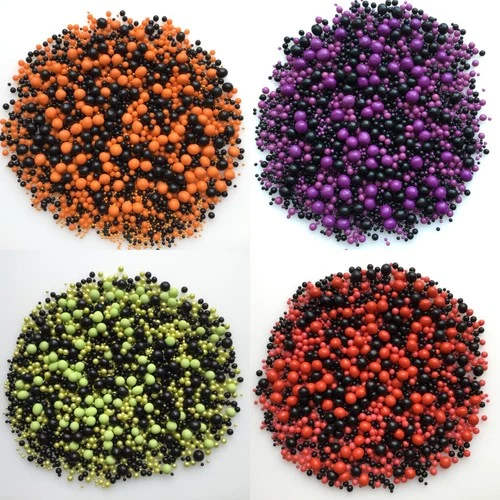 Halloween Pearl Mix Cake Sprinkles Black Cupcake Decorations Orange Lime Toppers