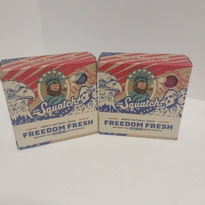 (2 PACK) Dr. Squatch Men's Natural Soap - Freedom Fresh, 5 oz