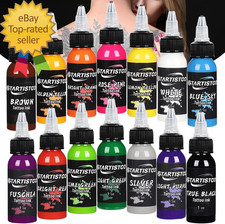 Professional Tattoo Ink Set 14 Colors 1OZ 30Ml Each