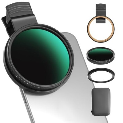 67mm Variable ND2-400 Filter for Phone/DSLR, HD Adjustable Neutral 67mm-ND2-400