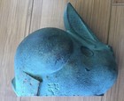 Vintage Well Known Saegusa Soutaro Japanese Artist Cast Metal Bunny Rabbit Sign — photo 10