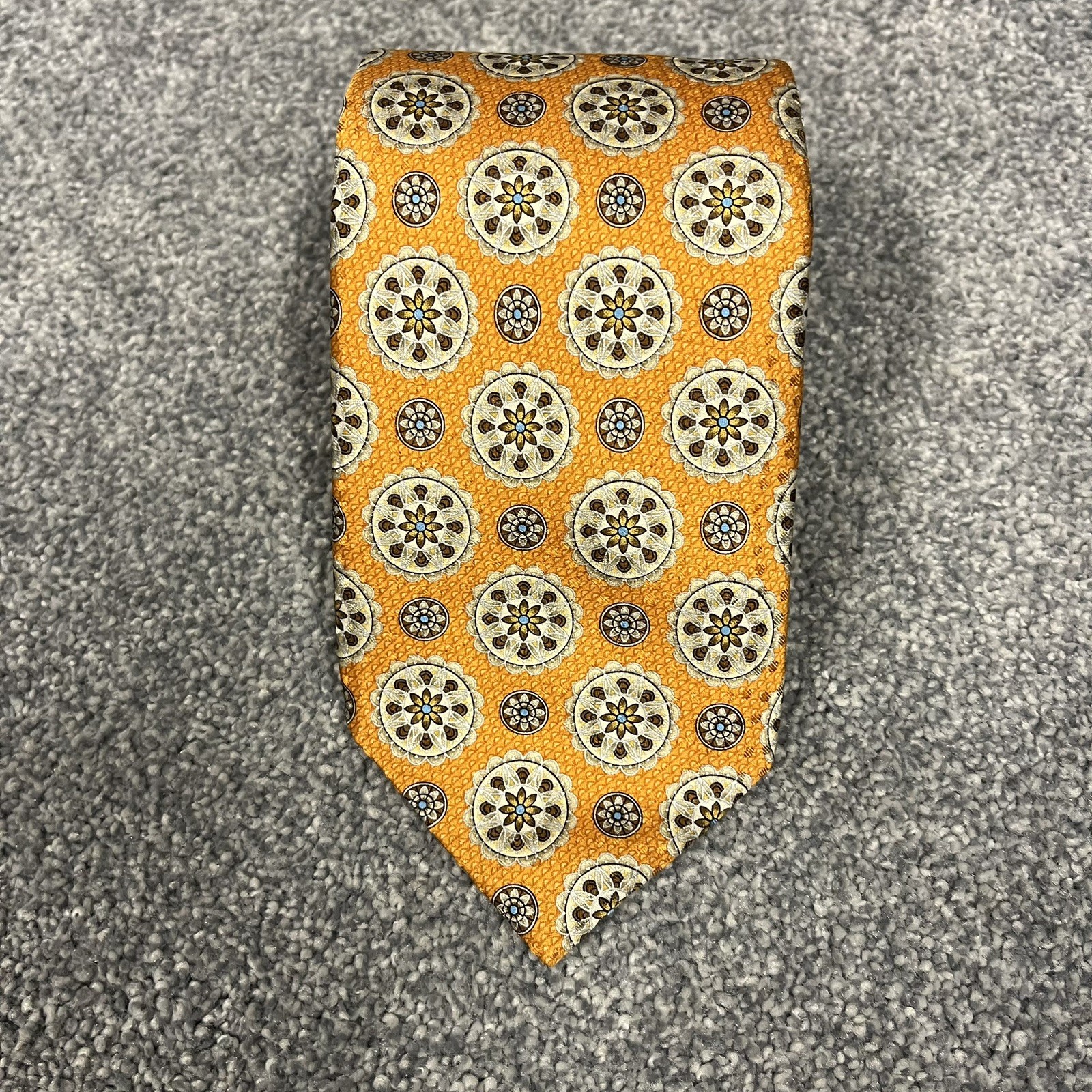 Robert Talbott Carmel Orange Design Pattern Men’s… - image 1
