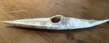 North Coast Native American Miniature Hide ribbed Kayak circa 1930 8"