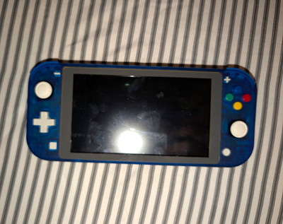 Nintendo Switch Lite With Custom Transparent Blue Shell
