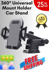 360° Universal Car Phone Mount Holder Windshield Dashboard Stand for Cell GPS
