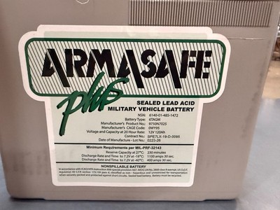 Hawker ARMASAFE PLUS HASP-FT 6TAGM Battery 12V 9750N7025 2023 Mfd Date