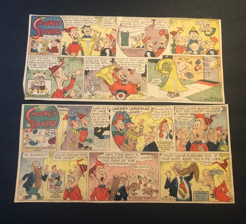 VTG Smokey Stover x2 Newspaper Comic Strip 0C26 665