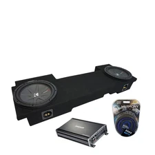 02-13 Chevy Avalanche Underseat Kicker CompR CWR10 Dual 10" Sub Box CX1200.1 Amp