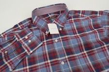 J. McLaughlin Men's Classic Fit Flip Cuff Plaid Shirt Size Medium Summer