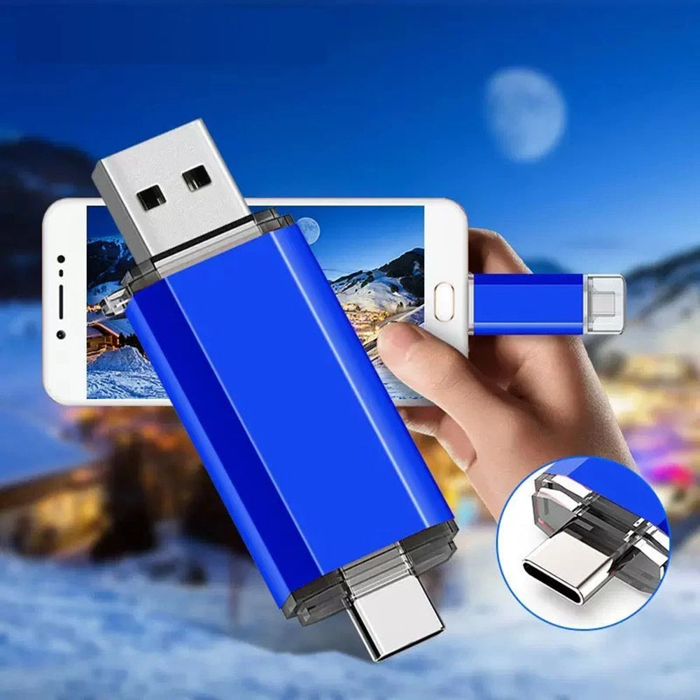 USB Flash Drive 2TB 2 in 1 OTG Type C USB 3.0 Universal Memory Stick