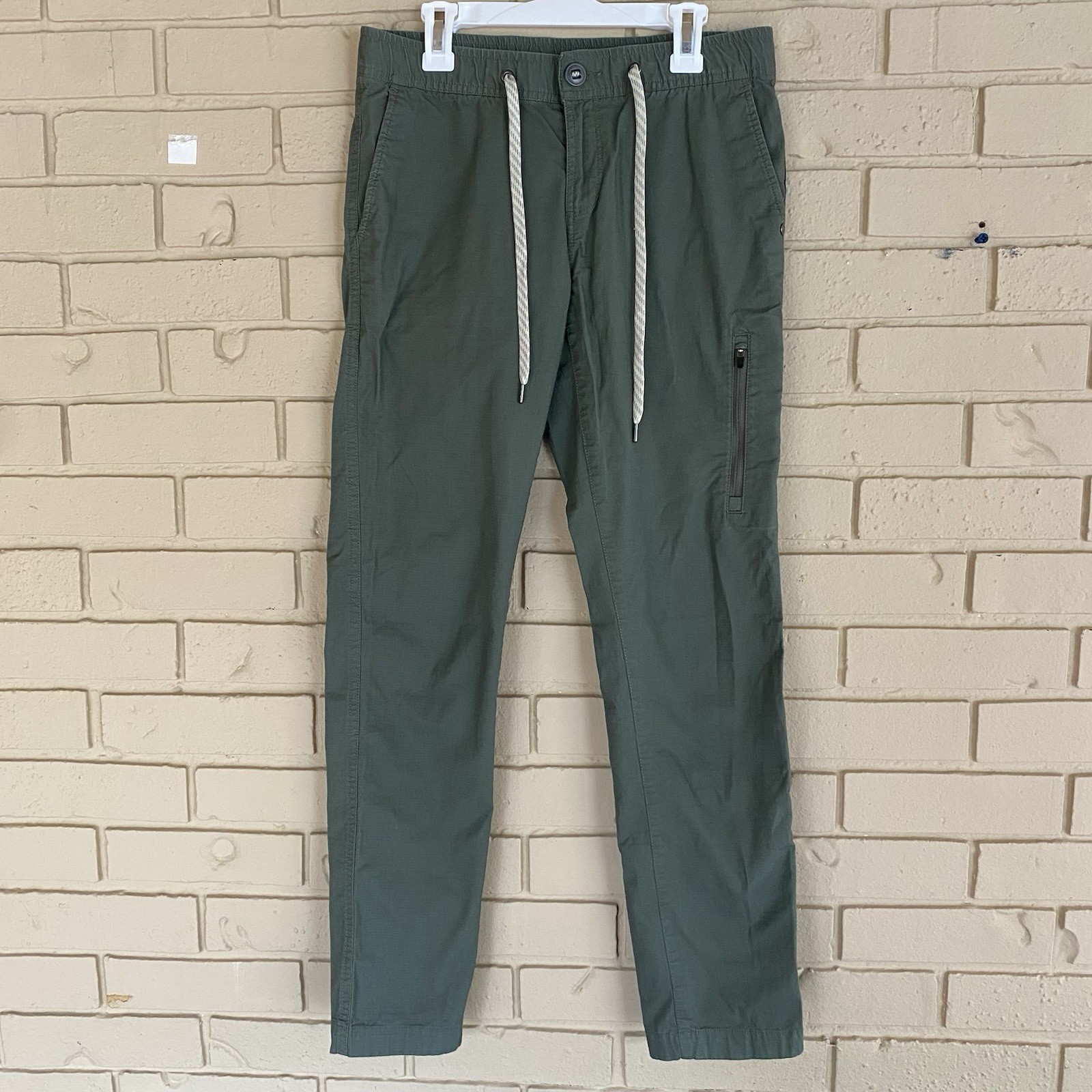 Vuori Rise Shine Ripstop Athletic Pants Women XS Green Drawstring Waist